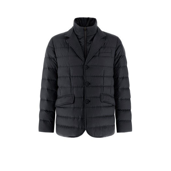 Herno Navy Blue Blazer in Arendelle and Monogram | Men's Jackets | Luxury Shoes 