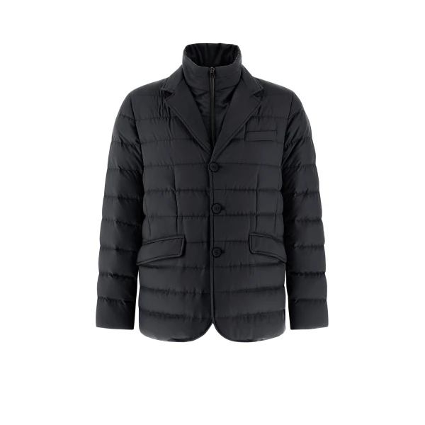 Herno Navy Blue Blazer in Arendelle and Monogram | Men's Jackets | Luxury Shoes 