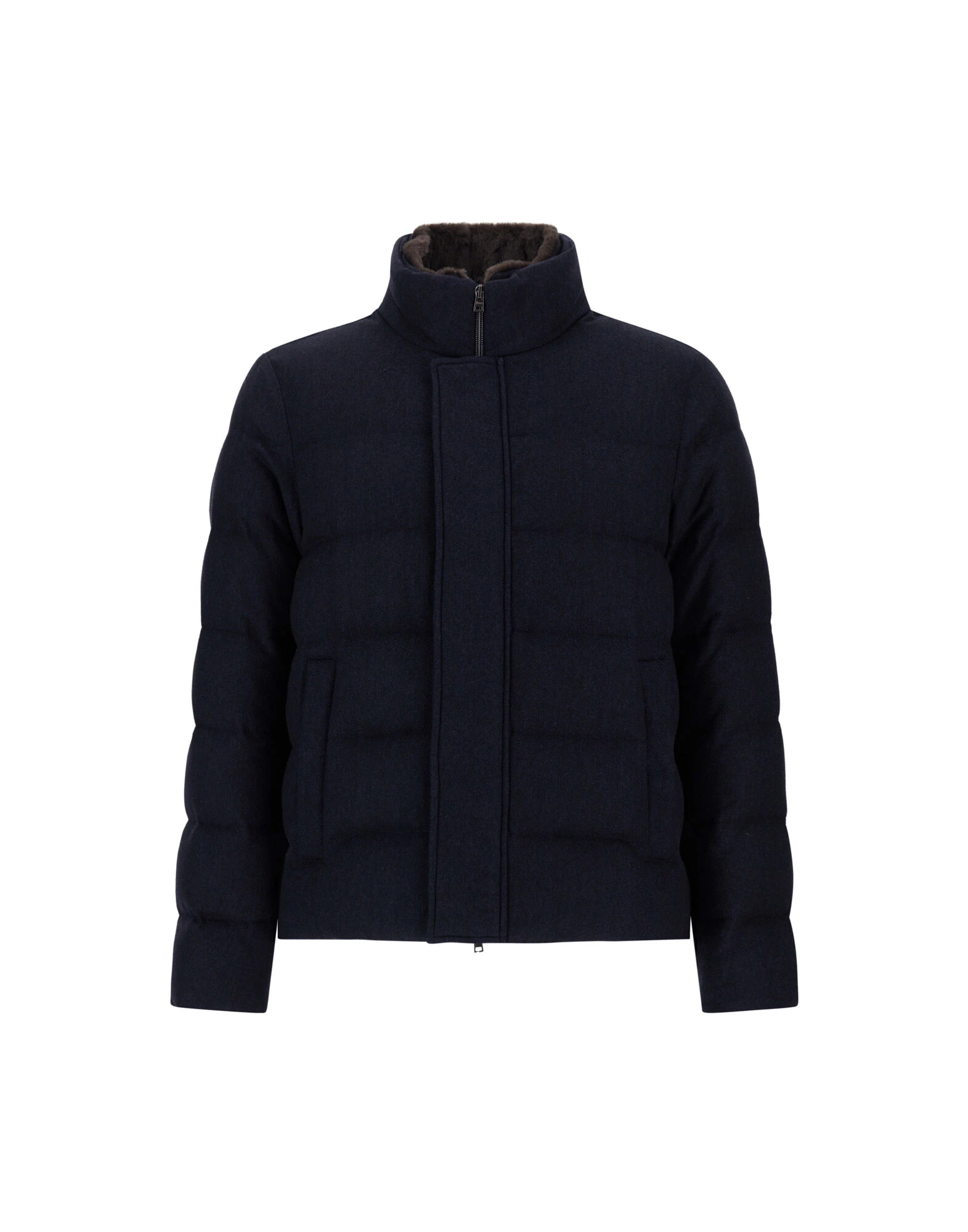 Herno Navy Blue Jacket in Cashmere, Silk and Monogram Herno Navy Blue Jacket in Cashmere, Silk and Monogram | Men's Jackets | Luxury Shoes