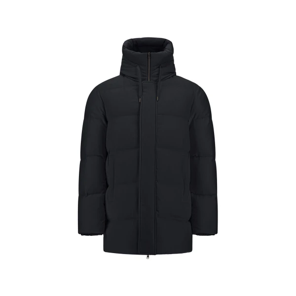 Herno Navy Blue Jacket in Cashmere, Silk and Nylon with Iridescent Effect | Men's Jackets | Luxury Shoes 