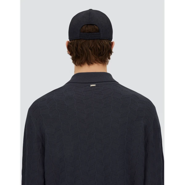 Herno Navy Blue Resort Baseball Cap in Cashmere and Silk | Men's Hats | Luxury Shoes 