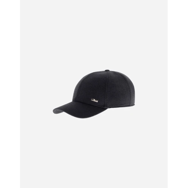 Herno Navy Blue Resort Baseball Cap in Cashmere and Silk | Men's Hats | Luxury Shoes 