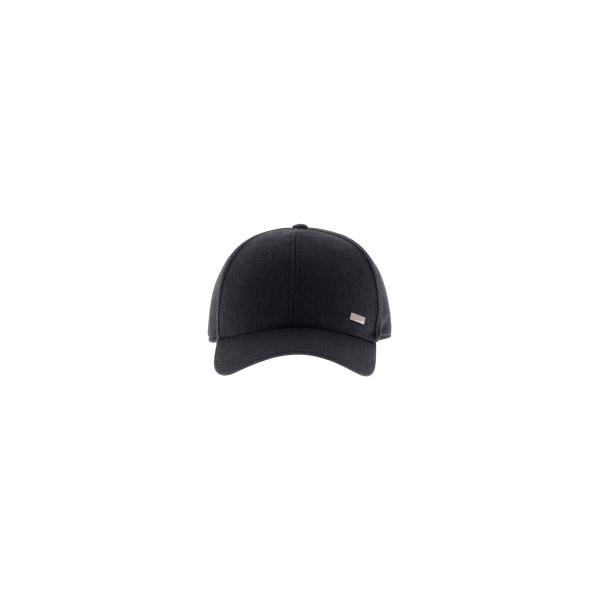 Herno Navy Blue Resort Baseball Cap in Cashmere and Silk | Men's Hats | Luxury Shoes 