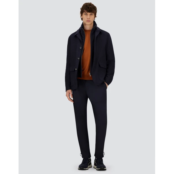 Herno Navy Blue Resort Blazer in Cashmere and Silk | Men's Jackets | Luxury Shoes 