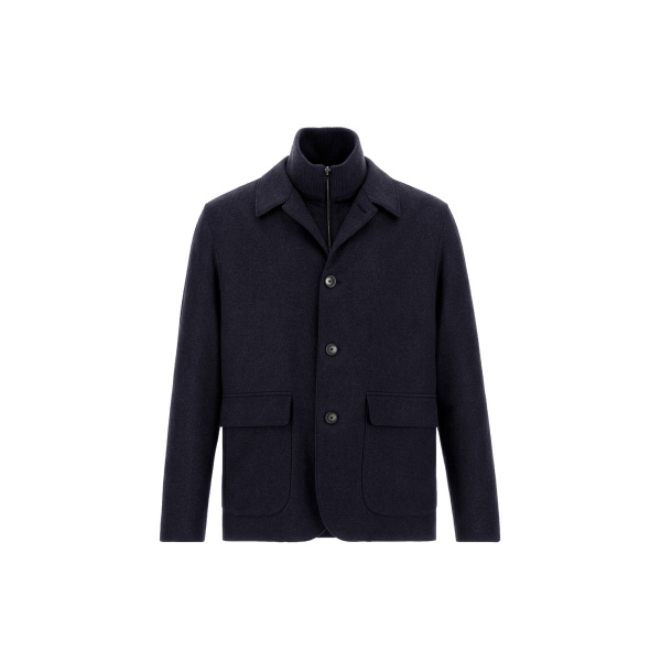 Herno Navy Blue Resort Blazer in Cashmere and Silk | Men's Jackets | Luxury Shoes 