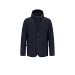 Herno Navy Blue Resort Blazer in Melange-Effect Stretch Nylon | Men's Jackets | Luxury Shoes 
