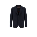 Herno Navy Blue Resort Blazer in Soft Wool-Effect Jersey | Men's Jackets | Luxury Shoes 