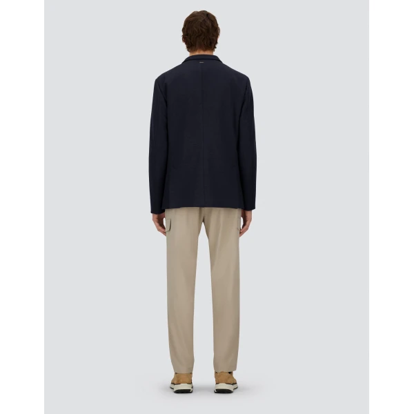 Herno Navy Blue Resort Blazer in Soft Wool-Effect Jersey | Men's Jackets | Luxury Shoes 