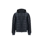Herno Navy Blue Resort Bomber Jacket in Ultralight Nylon and Suede-Effect Microfibre | Men's Jackets | Luxury Shoes 