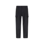 Herno Navy Blue Resort Cargo Trousers in Melange-Effect Stretch Nylon | Men's Trousers | Luxury Shoes 