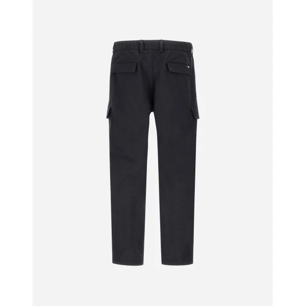 Herno Navy Blue Resort Cargo Trousers in Melange-Effect Stretch Nylon | Men's Trousers | Luxury Shoes 