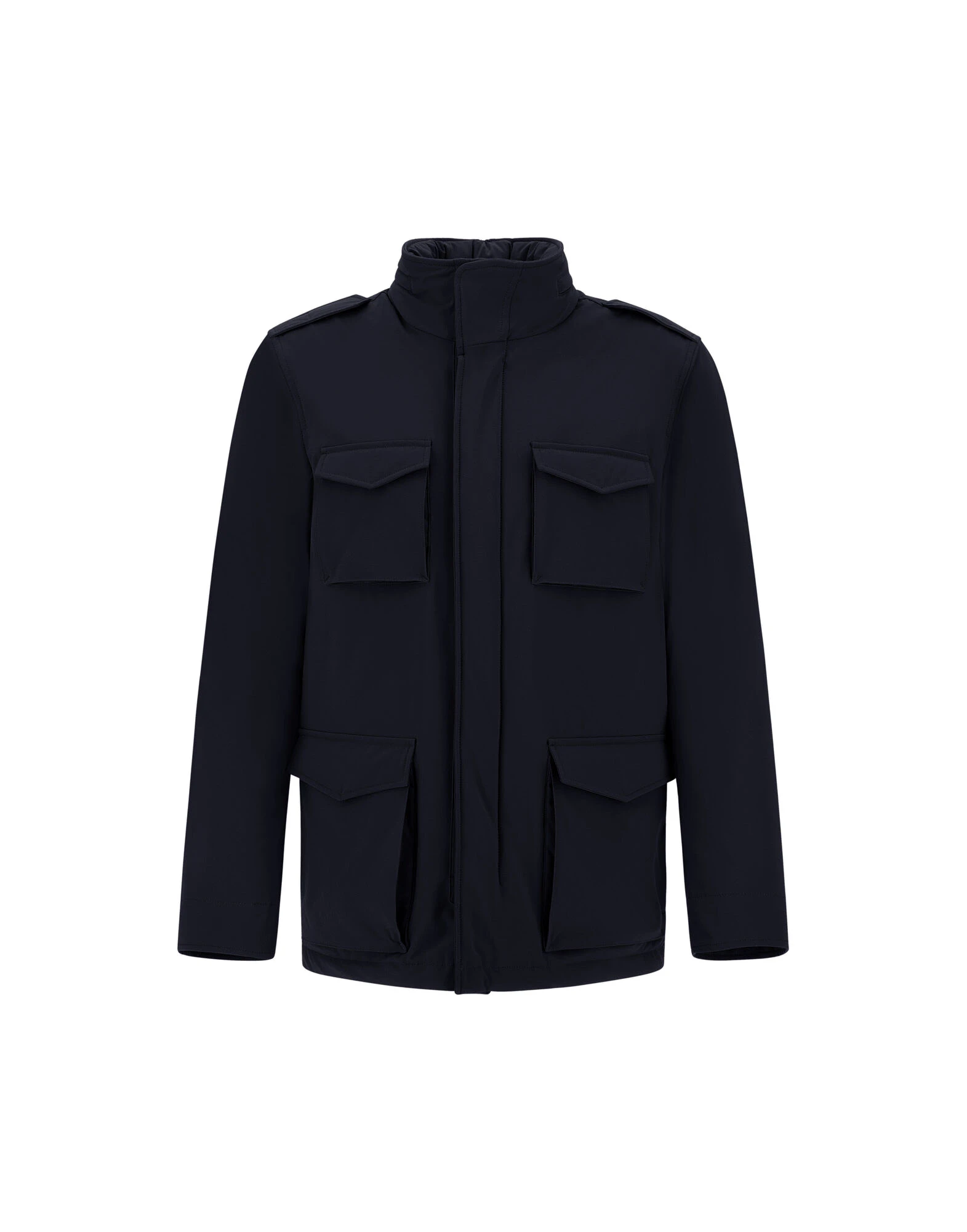 Herno Navy Blue Resort Field Jacket in Bouclé Wool and Technical Stretch Fabric Herno Navy Blue Resort Field Jacket in Bouclé Wool and Technical Stretch Fabric | Men's Jackets | Luxury Shoes