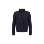 Herno Navy Blue Resort Jacket in Cotton Interlock and Travel Nylon Ponente | Men's Jackets | Luxury Shoes 