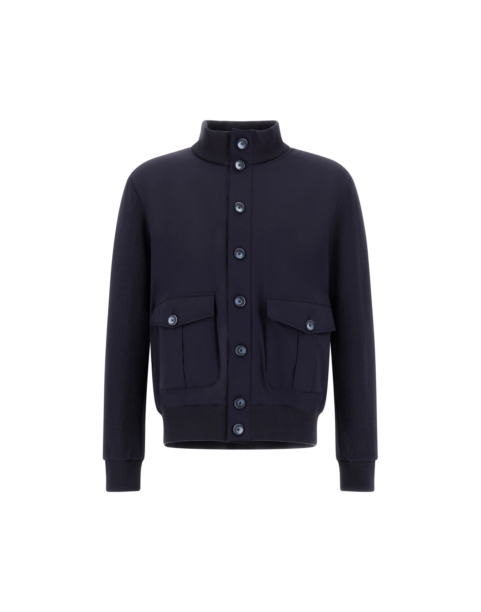 Herno Navy Blue Resort Jacket in Cotton Interlock and Travel Nylon Ponente Herno Navy Blue Resort Jacket in Cotton Interlock and Travel Nylon Ponente | Men's Jackets | Luxury Shoes
