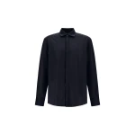 Herno Navy Blue Resort Shirt in Cashmere and Silk | Men's Shirts | Luxury Shoes 