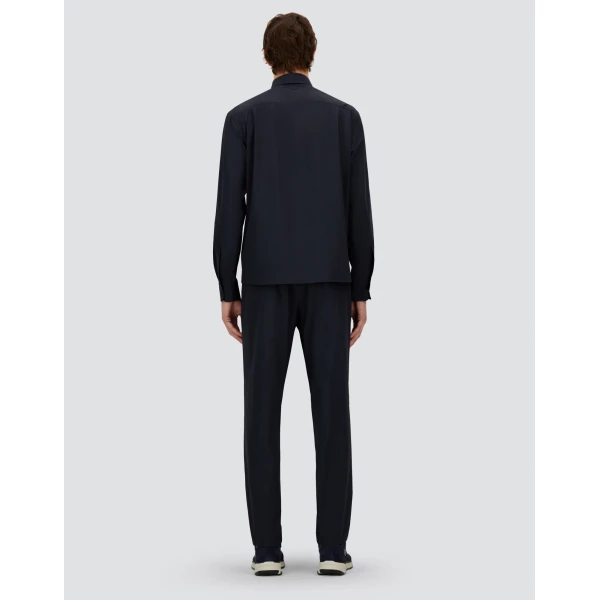 Herno Navy Blue Resort Shirt in Stretch Micromodal | Men's Shirts | Luxury Shoes 