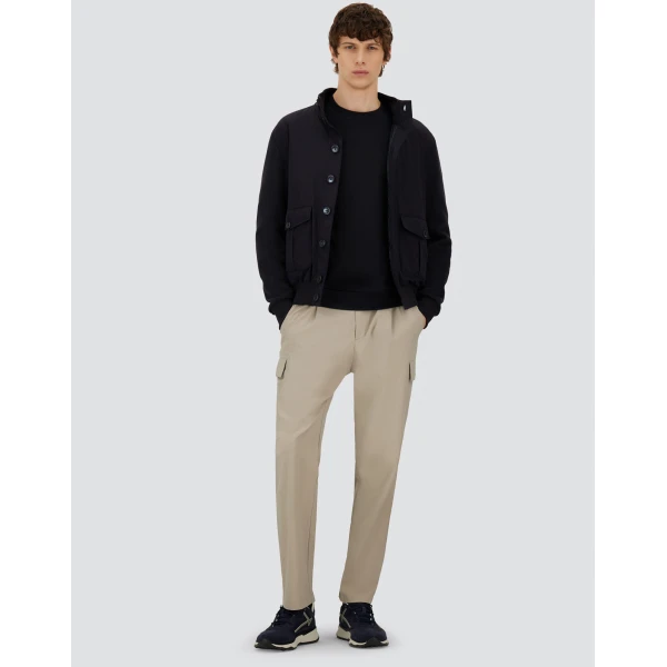 Herno Navy Blue Resort Sweatshirt in Cotton | Men's Sweatshirts | Luxury Shoes 