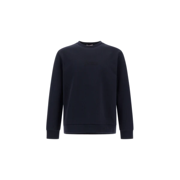Herno Navy Blue Resort Sweatshirt in Cotton | Men's Sweatshirts | Luxury Shoes 