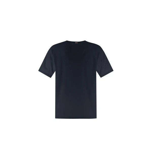 Herno Navy Blue Resort T-Shirt in Lightweight Cotton Jersey and Stretch Nylon | Men's T-Shirts and Polos | Luxury Shoes 