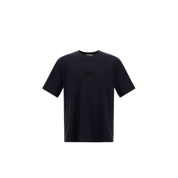 Herno Navy Blue Resort T-Shirt in Pure Cotton Jersey | Men's T-Shirts and Polos | Luxury Shoes 
