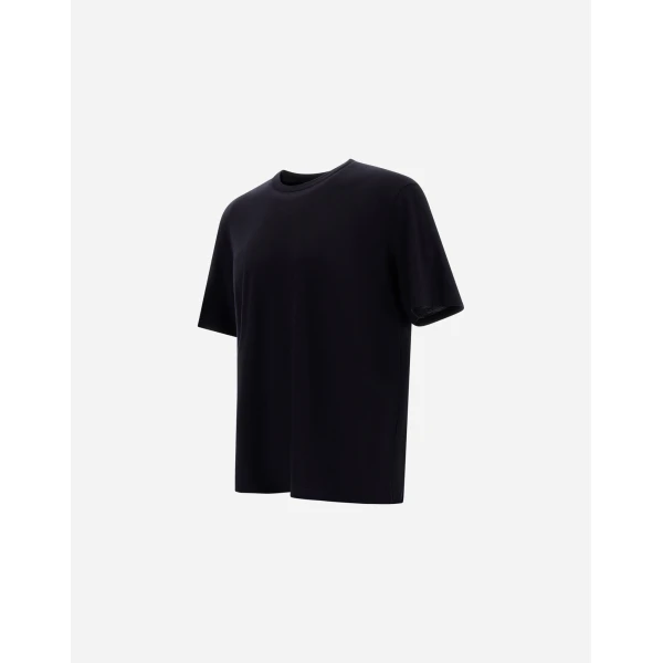 Herno Navy Blue Resort T-Shirt in Wool Jersey with a Shiny Finish | Men's T-Shirts and Polos | Luxury Shoes 