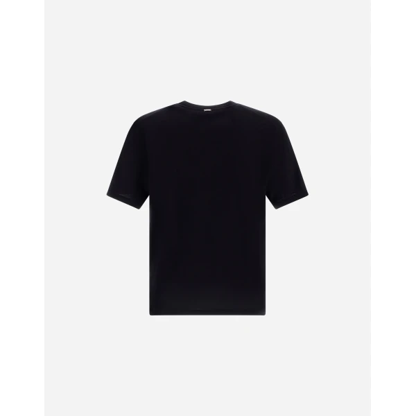 Herno Navy Blue Resort T-Shirt in Wool Jersey with a Shiny Finish | Men's T-Shirts and Polos | Luxury Shoes 