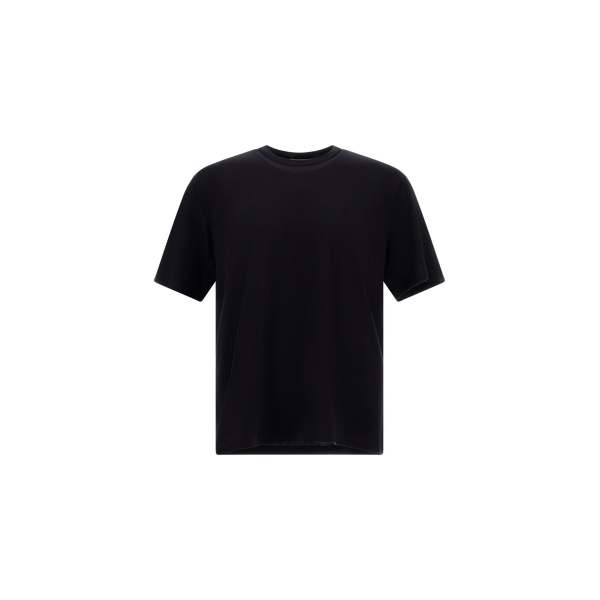Herno Navy Blue Resort T-Shirt in Wool Jersey with a Shiny Finish | Men's T-Shirts and Polos | Luxury Shoes 
