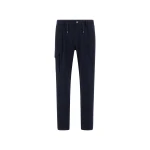 Herno Navy Blue Resort Trousers in Stretch Cotton | Men's Trousers | Luxury Shoes 