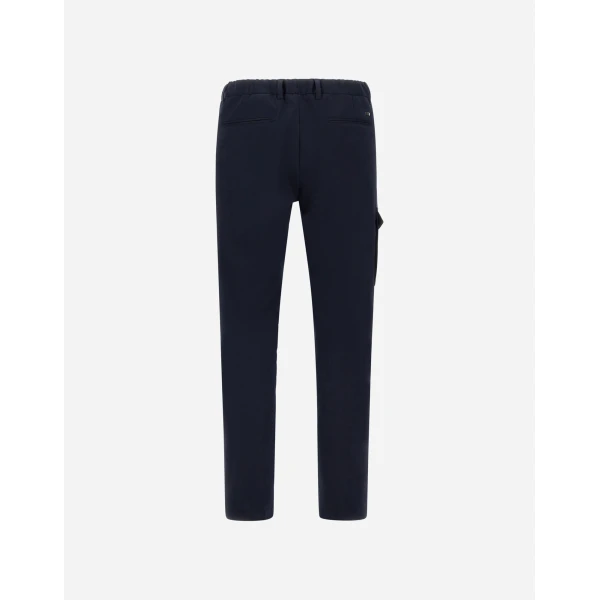 Herno Navy Blue Resort Trousers in Stretch Cotton | Men's Trousers | Luxury Shoes 