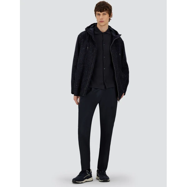 Herno Navy Blue Resort Trousers in Stretch Micromodal | Men's Trousers | Luxury Shoes 