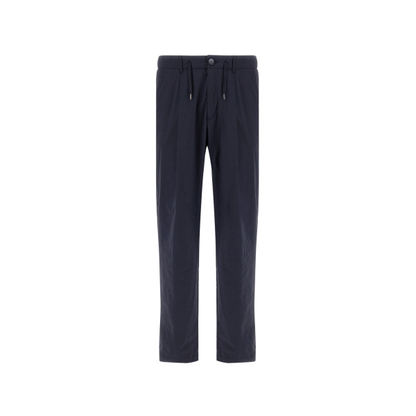 Herno Navy Blue Resort Trousers in Stretch Micromodal | Men's Trousers | Luxury Shoes 