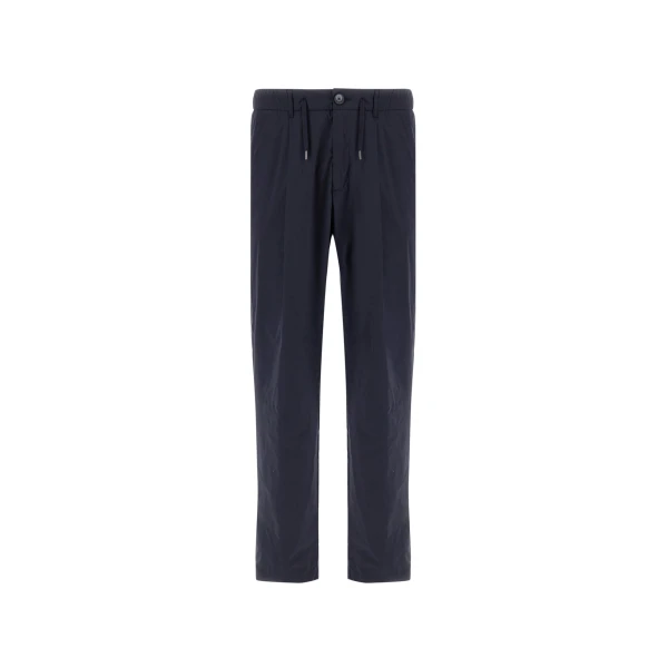 Herno Navy Blue Resort Trousers in Stretch Micromodal | Men's Trousers | Luxury Shoes 