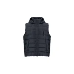 Herno Navy Blue Resort Vest in Ultralight Nylon and Suede-Effect Microfibre | Men's Jackets | Luxury Shoes 