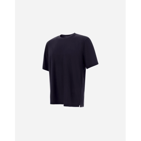 Herno Navy Blue T-Shirt in Wool Jersey | Men's T-Shirts and Polos | Luxury Shoes 