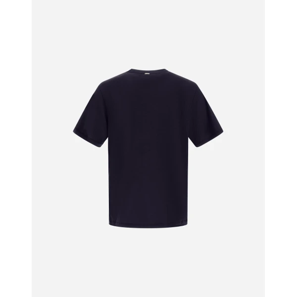 Herno Navy Blue T-Shirt in Wool Jersey | Men's T-Shirts and Polos | Luxury Shoes 