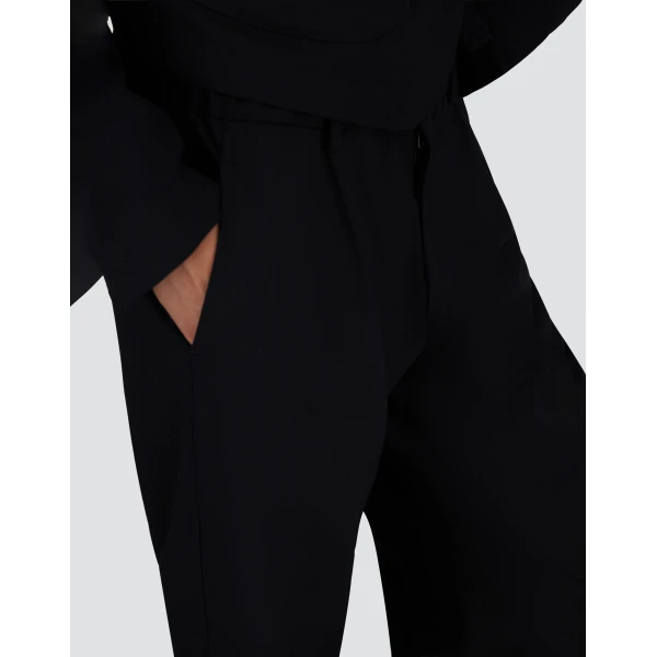 Herno Navy Blue Trousers in Light Stretch Wooly | Men's Trousers | Luxury Shoes 