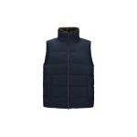 Herno Navy Blue Vest in Arendelle and Monogram | Men's Jackets | Luxury Shoes 