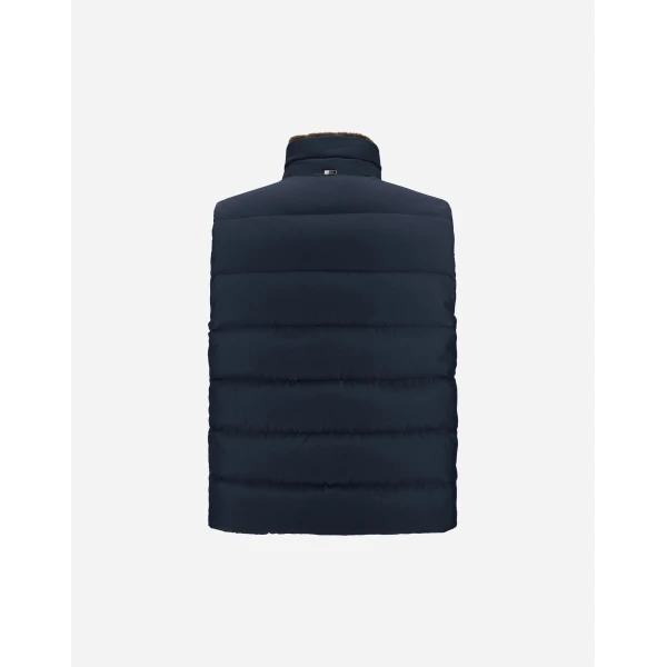 Herno Navy Blue Vest in Arendelle and Monogram | Men's Jackets | Luxury Shoes 