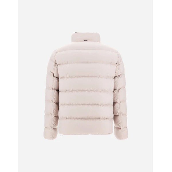 Herno Pearl Grey Bomber Jacket in Arendelle and Faux Fur | Men's Jackets | Luxury Shoes 