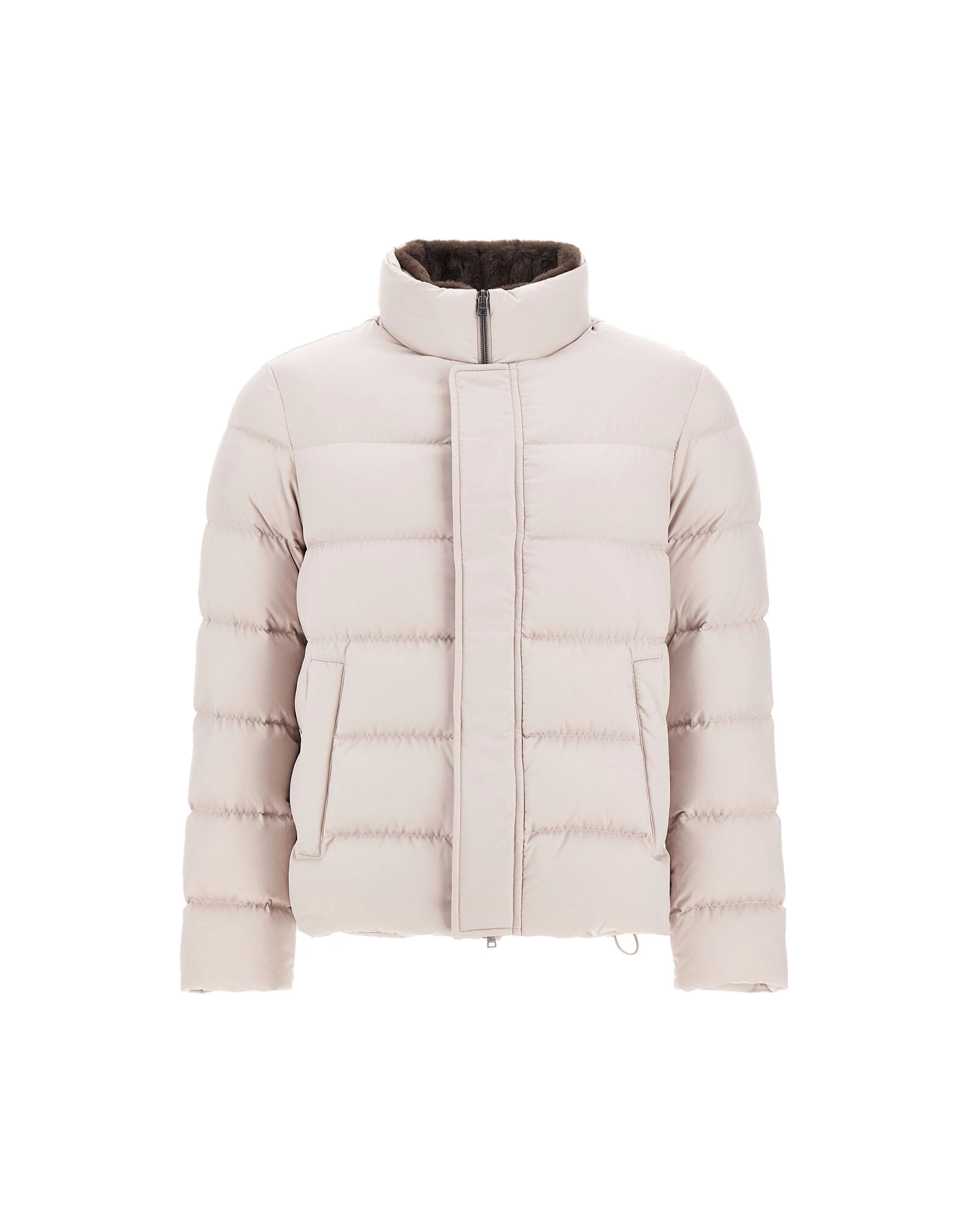 Herno Pearl Grey Bomber Jacket in Arendelle and Faux Fur Herno Pearl Grey Bomber Jacket in Arendelle and Faux Fur | Men's Jackets | Luxury Shoes