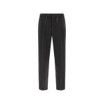 Herno Pinstriped Technical Fabric Trousers in Iron | Men's Trousers | Luxury Shoes 