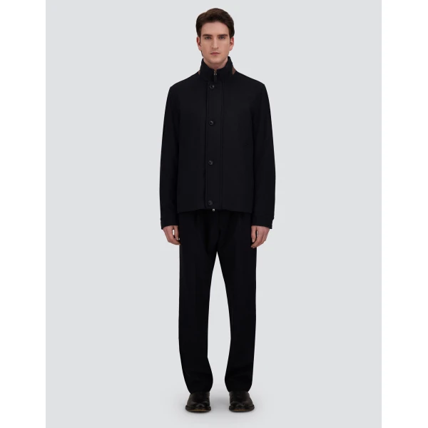 Herno Pure Cashmere Jacket in Dark Blue | Men's Jackets | Luxury Shoes 