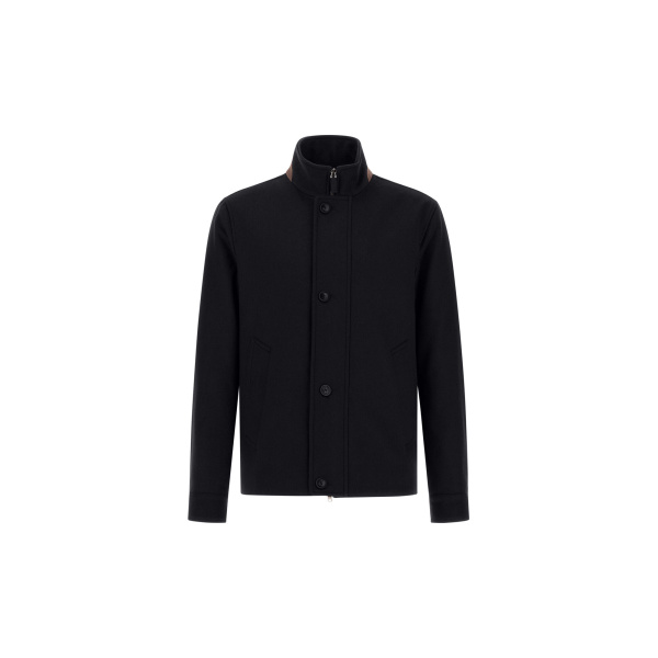 Herno Pure Cashmere Jacket in Dark Blue | Men's Jackets | Luxury Shoes 