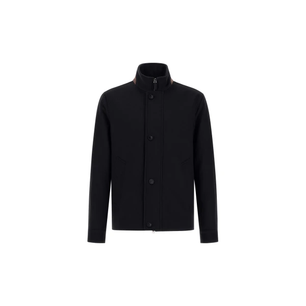 Herno Pure Cashmere Jacket in Dark Blue | Men's Jackets | Luxury Shoes 