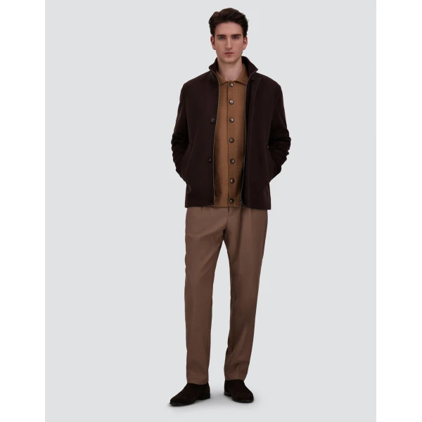 Herno Pure Cashmere Jacket in Dark Brown | Men's Jackets | Luxury Shoes 