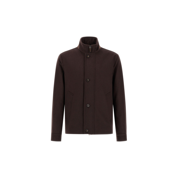 Herno Pure Cashmere Jacket in Dark Brown | Men's Jackets | Luxury Shoes 