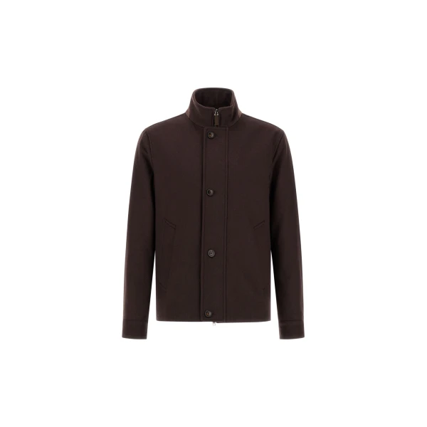 Herno Pure Cashmere Jacket in Dark Brown | Men's Jackets | Luxury Shoes 