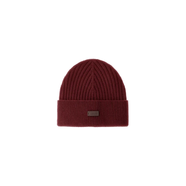 Herno Ribbed Wool Beanie in Bordeaux | Men's Hats | Luxury Shoes 