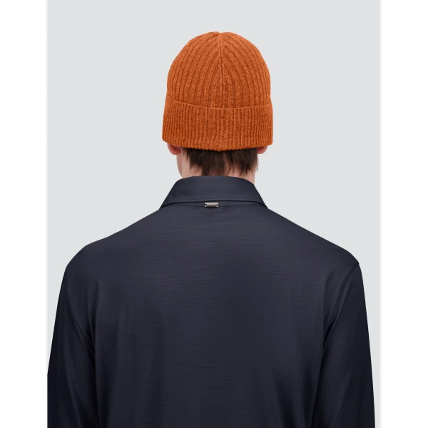 Herno Ribbed Wool Beanie in Copper | Men's Hats | Luxury Shoes 