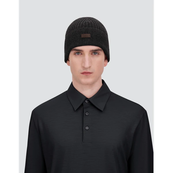 Herno Ribbed Wool Beanie in Navy Blue | Men's Hats | Luxury Shoes 